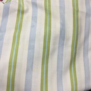 Cannon Vintage Queen Flat Sheet Striped Blue and Green Fabric